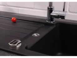 Respekta Granitspüle Atlanta 86 cm x 43,5 cm Schwarz