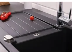 Respekta Granitspüle Atlanta 86 cm x 43,5 cm Schwarz