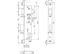 Rohrrahmenschloss Dornmaß 30 mm mit abschließbarer Falle Edelstahl