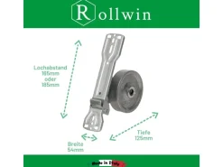 Rollwin Rolladen Gurtwickler Unterputz 165mm bis 185mm Lochabstand Anpassbar Für Mauerkasten Mit Gurtwickler Blende Und 7m Gurt