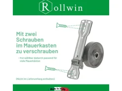 Rollwin Rolladen Gurtwickler Unterputz 165mm bis 185mm Lochabstand Anpassbar Für Mauerkasten Mit Gurtwickler Blende Und 7m Gurt