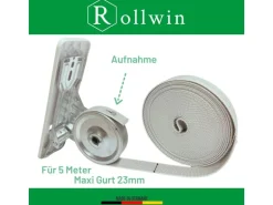 Rollwin 2x Rolladen Gurtwickler Unterputz 165mm bis 185mm Lochabstand Anpassbar Für Mauerkasten Mit Gurtwickler Blende Und 2x 7m Gurt