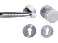 Rosettengarnitur "Kalkutta-R" Wohnungstüren Edelstahl Ausrichtung Links