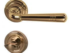 Rosetten-Garnitur "Sale-R" Bad- & WC-Türen Messing Poliert