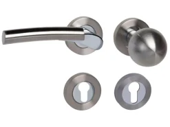 Rosettengarnitur "Südpol II-R" Wohnungstür Chrom-Edelstahlf. Sat. Ausr. Links