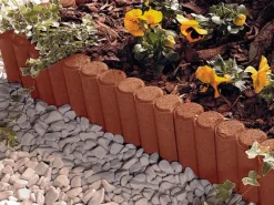 Rundpalisaden-Randstein Braun 50 cm x 25 cm x 6 cm