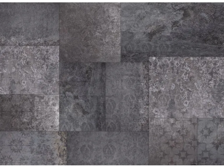 Sanders & Sanders Fototapete Fliesen Dunkelgrau 368 x 248 cm 612326