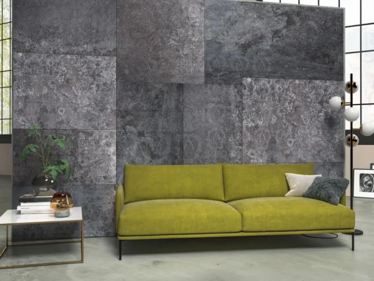 Sanders & Sanders Fototapete Fliesen Dunkelgrau 368 x 248 cm 612326