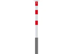 Schake Absperrpfosten Herausnehmbar Ohne Verschluss 2 Ösen Ø 60 mm Weiß Rot