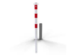 Schake Absperrpfosten Herausnehmbar Ohne Verschluss Ohne Öse Ø 60 mm Weiß Rot