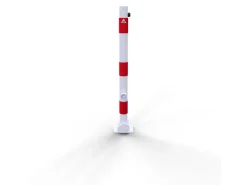 Schake Absperrpfosten Umlegbar Dreikant Dübelbefestigung Ø 60 mm Weiß Rot