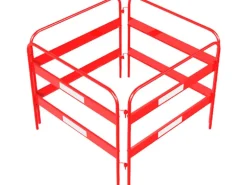 Schake Schachtschutzgitter 1 m Weiß-Rot 2-teilig