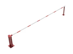 Schake Schranke Auflagepfosten Dreikant Profilzylinder 6.000 mm Rot-Weiß