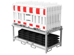 Schake Set-Absperrschranken Traverse Adapter RA2/B Weiß-Rot 20 Stück