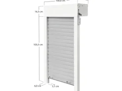 Schellenberg Aufsatzrolladen-Set für Fenster 100 cm x 120 cm Weiß/Grau