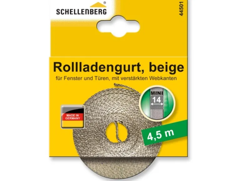 Schellenberg Rollladengurt Mini 14 mm 4,5 m Beige