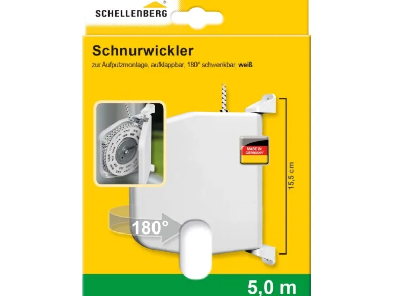 Schellenberg Rollladen-Schnurwickler mit Schnur 5 m Weiß