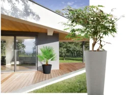 Scheurich Pflanzgefäß Coneo High Ø 28,5 cm Schwarz Granit