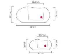 Scheurich Pflanzgefäß Flow 48 cm x 38 cm Stony Black