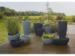 Scheurich Pflanzgefäß Wave Globe Ø 40 cm Stony-Grey