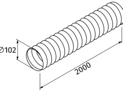 Schlauch 2 m System 100 Typ 605M03 schwer entflammbar