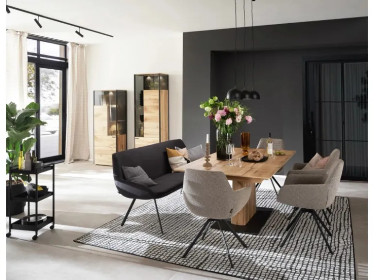 Schöner Wohnen Aluminium-Vorhangschienenset Emilia 1-läufig 200 cm Schwarz-Matt