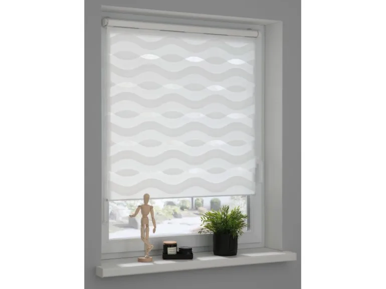 Schöner Wohnen Doppelrollo Tilda Welle 60 cm x 150 cm Weiß