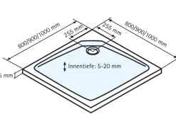 Schulte Duschwannen-Set Extraflach Quadrat 100 cm x 100 cm Alpinweiß