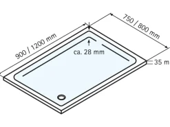 Schulte Duschwannen-Set ExpressPlus Extraflach Rechteck 90 cm x 75 cm Alpinweiß