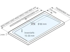 Schulte Duschwannen-Set ExpressPlus Extraflach Rechteck 120 cm x 80 cm
