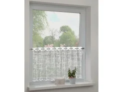 Sehlbach Bistrogardine mit Stangendurchzug Effekte 140 cm x 60 cm Weiß