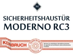 Sicherheits-Haustür Moderno Premium RC3M350 Aluminium 110 cm x 210 cm DIN Rechts