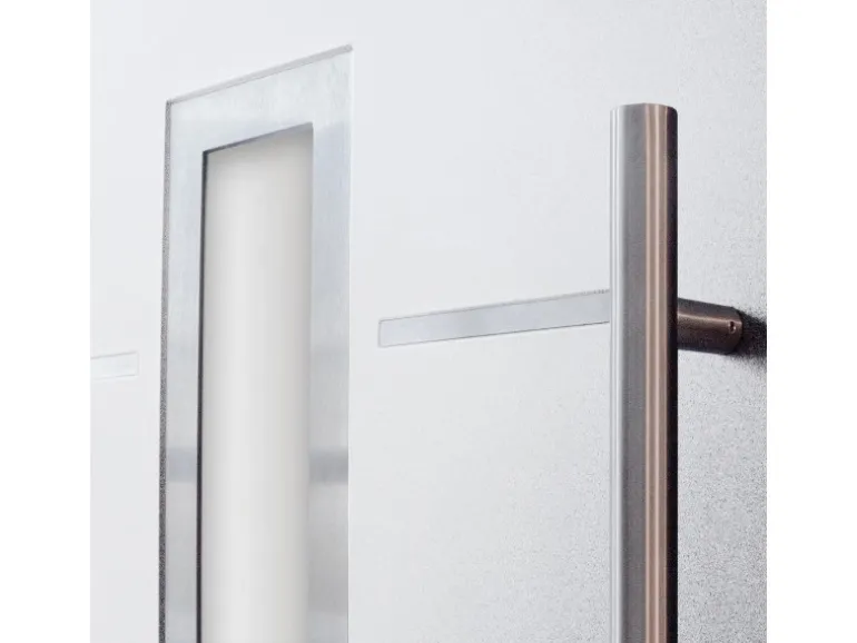 Sicherheits-Haustür ThermoSpace Milano Prime RC2 Weiß 110 x 210 cm Anschlag L