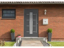 Sicherheits-Haustür ThermoSpace Milano Prime RC2 Anthr. 110 x 210 cm Anschlag R