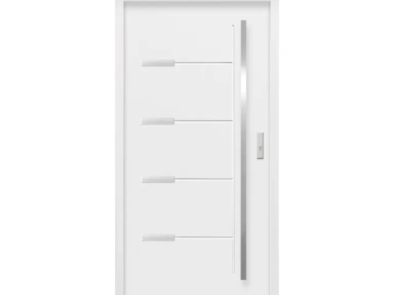 Sicherheits-Haustür ThermoSpace Oslo Prime RC2 Weiß 110 x 210 cm Anschlag R