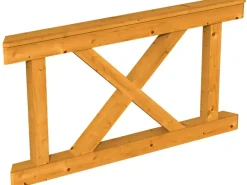 Skan Holz Brüstung Andreaskreuz 150 x 84 cm Fichte Eiche hell