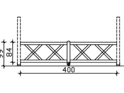 Skan Holz Brüstung Andreaskreuz 400 x 84 cm Fichte Eiche hell