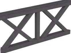 Skan Holz Brüstung Andreaskreuz 180 x 84 cm Fichte Schiefergrau
