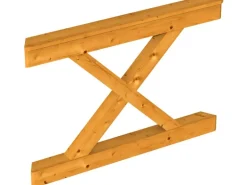 Skan Holz Brüstung Andreaskreuz 120 x 84 cm Fichte Eiche hell