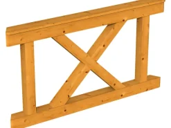 Skan Holz Brüstung Andreaskreuz 150 x 84 cm Fichte Eiche hell