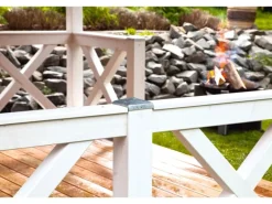 Skan Holz Brüstung Andreaskreuz 335 x 84 cm Fichte Eiche hell