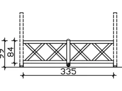 Skan Holz Brüstung Andreaskreuz 335 x 84 cm Fichte Eiche hell