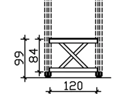 Skan Holz Brüstung Andreaskreuz 120 x 84 cm Fichte Natur