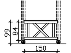 Skan Holz Brüstung Andreaskreuz 150 x 84 cm Fichte Weiß