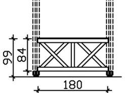 Skan Holz Brüstung Andreaskreuz 180 x 84 cm Fichte Natur