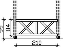 Skan Holz Brüstung Andreaskreuz 210 x 84 cm Fichte Nussbaum