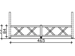 Skan Holz Brüstung Andreaskreuz 465 x 84 cm Fichte Eiche hell