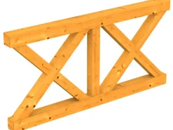 Skan Holz Brüstung Andreaskreuz 170 x 84 cm Fichte Eiche hell