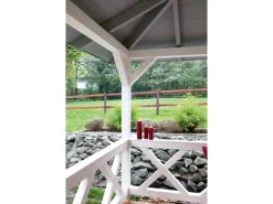 Skan Holz Brüstung Andreaskreuz 108 x 84 cm Fichte Nussbaum