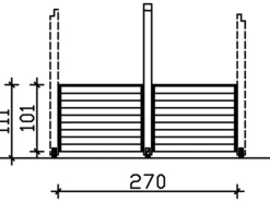 Skan Holz Brüstung für Pavillon Toulouse 270 x 106 cm Eiche hell